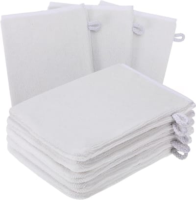 Zachte Microvezel en Katoenen Make-up Verwijderdoekjes voor Badkamer en SPA - 8 Stuks, Wit, Duurzaam en Herbruikbaar