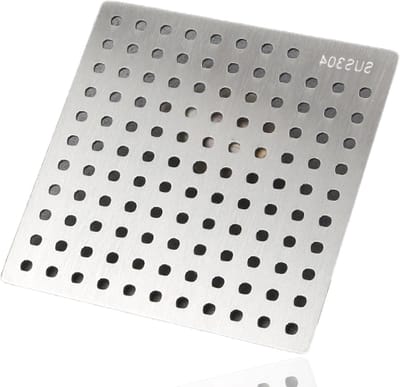 Vierkante Doucheafvoer - Afvoerzeef Vloer - Afvoeren Vrij Houden - Roestvrij Staal 304 - 11x11cm - Zilver