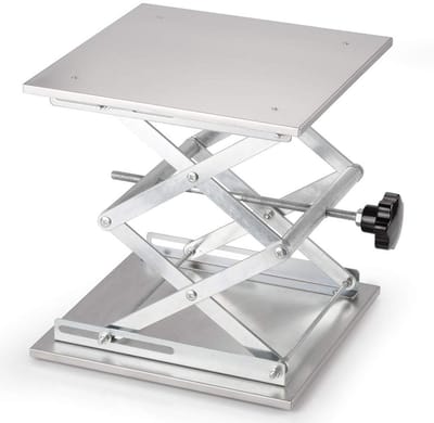 Laboratorium Schaarheftafel - Liftplatform Werktafel - Hoogte Verstellen - Roestvrij Staal - 300 x 300mm - Zilver