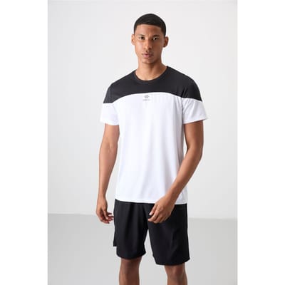 Heren T-shirt met kleurblokken en ronde hals