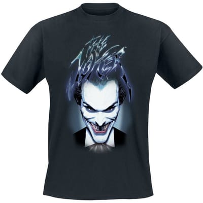 Batman T-shirt - The Joker - Blue Smile - M tot 3XL - voor Mannen - zwart