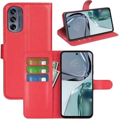 MobyDefend Hoesje - Geschikt voor Motorola Moto G62 - Kunstleren Wallet Book Case (Sluiting Voorkant) - Rood