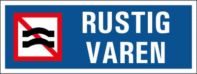 Rustig varen tekststicker 400 x 150 mm