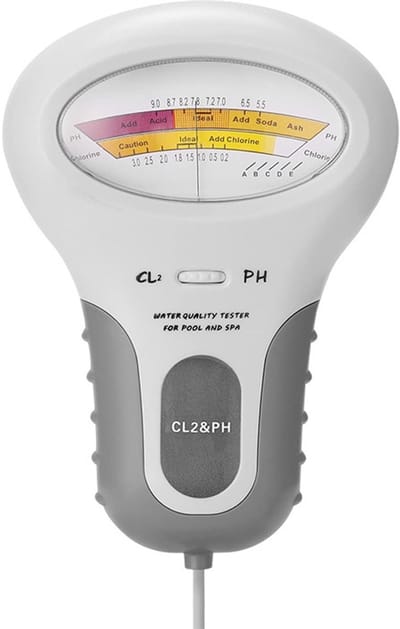 2-in-1 digitale waterkwaliteitsmeter-pH-meter-chloortester-snelle meting binnen 15 seconden-zonder chemische reagentia-handig draagbaar-model-nauwkeurige meetwaarden-voor zwembad-spa-badkuip-aquarium-buitenwater testapparaat