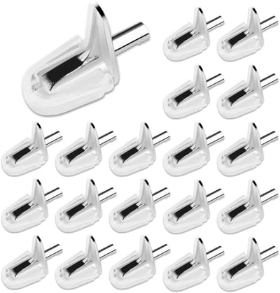 Dailygoods- Plankdragers 20 Stuks - Planksteun voor Kast - Glazen Plankdragers - Steunen - Wit - 3 mm Dikte - Planksteunen