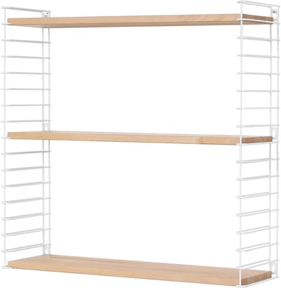 Multifunctioneel Houten Plank Rek met 3 Niveaus voor Thuis en Kantoor