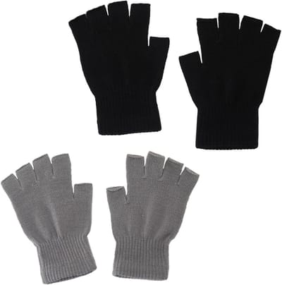 Vingerloze thermohandschoenen voor dames, ademend en touchscreen, perfect voor sport, kantoor en dagelijks gebruik, rekbaar acrylmateriaal