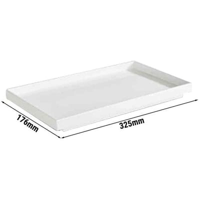 GGM Gastro (6 Stück) GN-Tablett 1/3 - ASIA PLUS - Melamin - Höhe: 30mm - Weiß