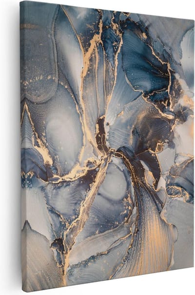 Artaza - Canvas Schilderij - Abstracte Luxe Kunst - Zwart met Goud - 40x50 - Foto Op Canvas - Canvas Print