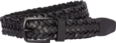 camel active Gevlochten riem gemaakt van leder - Maat menswear-S - Donkergrijs