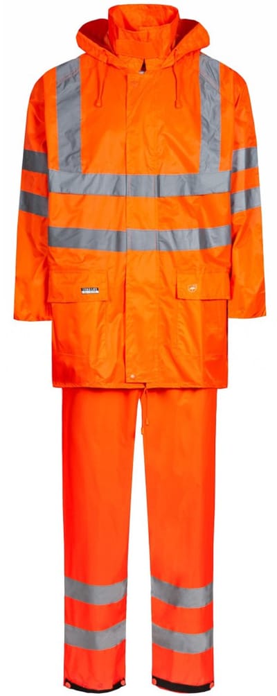 Fluor oranje HI-Vis regenpak van Lyngsøe Rainwear XS