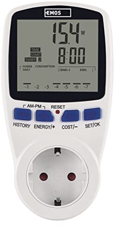 Energiekosten en Stroomverbruikmeter met LED-indicatie en Overbelastingsbeveiliging