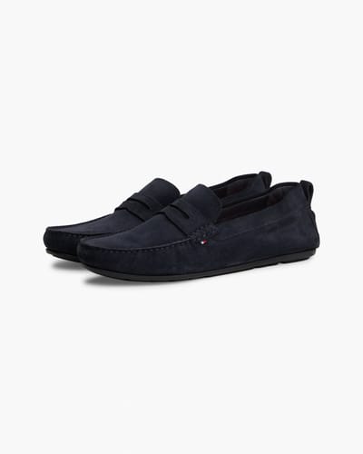 Tommy Hilfiger - Heren Instappers Suede Mocassins - Blauw - Maat 42