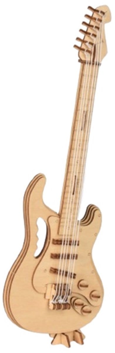 Kitcreatives Elektrische Gitaar Bouwpakket - Houten bouwpakketten - 45 onderdelen