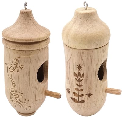 Dailygoody - Kolibrie Huis - Houten Nest - Charmante Tuindecoratie - 2 Stuks - Vogelhuis voor Buiten - Perfect voor Tuin en Balkon