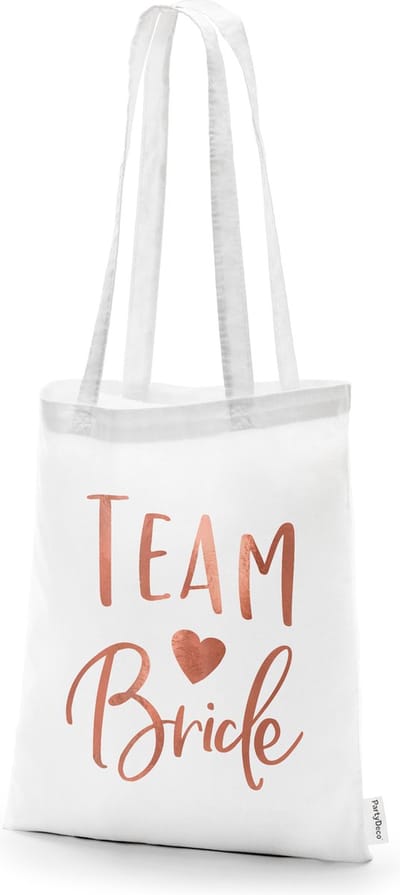 Wit Linnen handtas - Team Bride