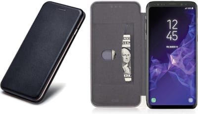 Hoesje geschikt voor Samsung Galaxy S9 - Kunstlederen Wallet - Zwart met Siliconen Houder - Portemonee