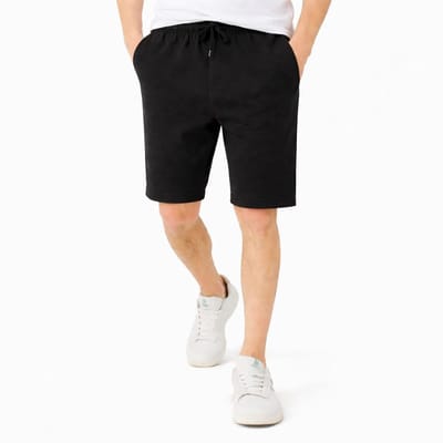 ROSS CAMP korte broek heren - shorts katoen - broeken volwassenen - sportbroek - short - Zwart - S