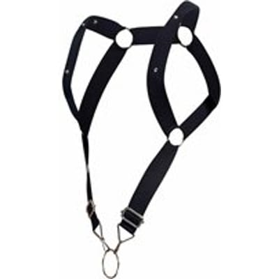 MOB EROTICWEAR - DNGEON ELASTIC BACK HARNESS WITH SINGLE T. RING