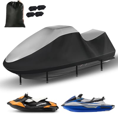 Dailygoods- Jetski-hoes 420D Waterdicht - 3-zits Hoes - Verbeterde Waverunner Hoes - UV-bestendig - Scheurvast - Met Ventilatieopeningen - Waterfietshoes