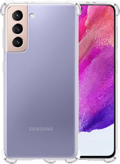 Hoesje - Geschikt voor Samsung Galaxy S21 FE - Sterk & Shockproof - Siliconen Case - Back Cover - Telefoon Hoes Shock Proof - Telefoonhoesjes - Transparant