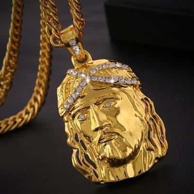 Christelijke Jezus Portret Hanger Ketting voor Mannen en Vrouwen Katholiek Kruis Amulet Gebed Sieraden brown