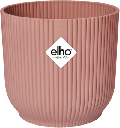 Elho Vibes Fold Rond 22 - Bloempot voor Binnen - 100% Gerecycled Plastic - Ø 22.0 x H 20.2 cm - Delicaat roze
