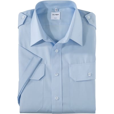 OLYMP piloot Overhemd, Comfort Fit, Kent, Bleu