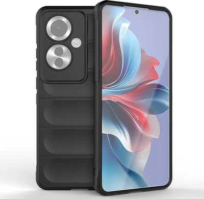 Geschikt voor Oppo Reno 11 F 5G - Schokbestendig - Siliconen - Back cover hoesje airbagontwerp - Zwart