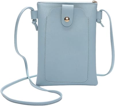 Draagbare Schoudertas voor Mobiele Telefoon, Verstelbare en Afneembare Schouderbanden, Ideaal voor Vrouwen, Blauw en Stijlvol Ontwerp
