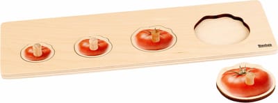 Nienhuis Montessori Kinderpuzzel Tomaten - Houten speelgoed - Houten puzzel - Groente puzzel - Educatief speelgoed - 4 stukjes - Vanaf 2 jaar