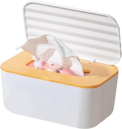 Babydoekjes Doos - Opbergbox Houder - Hygiënisch Opbergen - Stofdicht Deksel - 20x12x9.5 cm - Wit
