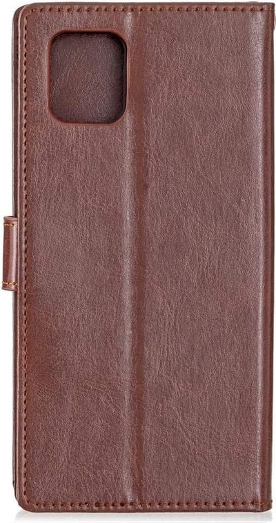 Hoesje geschikt voor Samsung Galaxy M12 hoesje book case bruin van LuxeBass - telefoonhoes - gsm hoes - telefoonhoesjes