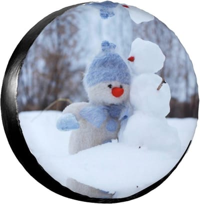 Leuke Bandenhoezen - Reservewiel Tassen - Gemakkelijk Transport - Verstelbaar Koord - Universele Pasvorm - Schattige Sneeuwman