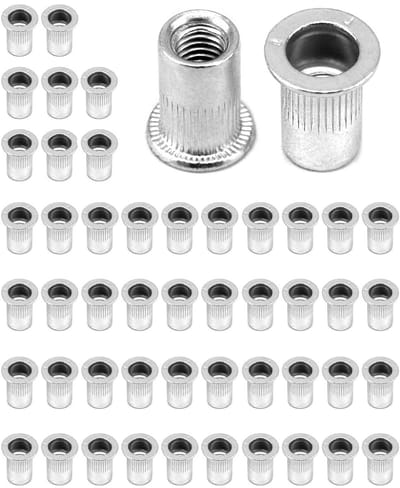 50-delige M6 Blindmoer Set - Aluminium Legering, Ideaal voor Meubelreparaties en Creatieve Klussen