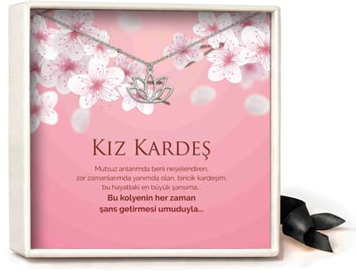 Pera Jewelry - 925 sterling zilveren Lotus ketting - Lotus Kolye – Kız Kardeş 2 - Collier - Ketting Dames - Ketting met Hanger