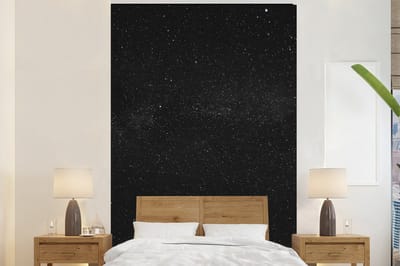 Behang - Fotobehang Sterrenhemel - Zwart - Wit - Hemel - Breedte 200 cm x hoogte 300 cm
