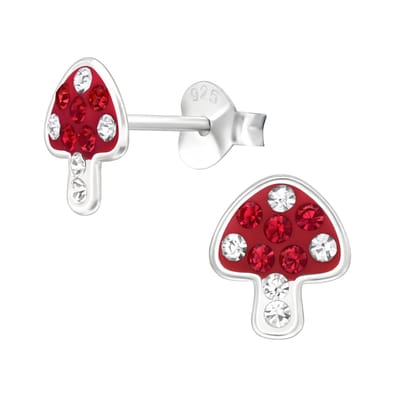 Princess Oorbellen Berber - 925 Zilver E-Coating - Paddestoel - ∅7mm