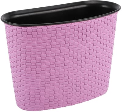 Prullenbak voor in de auto met opknoping, faux leren afwerking en handzaam ontwerp in roze en paars - 8.3" x 3.9" x 5.9