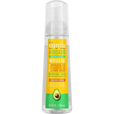 Cantu, Avocat, Huile d'Avocat, Mousse Coiffante, Définition & Contrôle, Fixation Légère, 248 ml