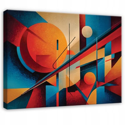 WALLARENA - Schilderij op canvas - 100x70 cm - abstract pop art patroon - Geschikt voor slaapkamer, woonkamer, keuken