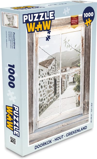 Puzzel Doorkijk - Hout - Griekenland - Legpuzzel - Puzzel 1000 stukjes volwassenen