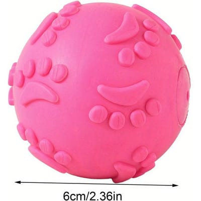 Jouet couineur à mâcher pour chien, balle anti-empreintes, résistant à l'usure et aux morsures, jouet pour animaux de petite, moyenne et grande taille rose pink