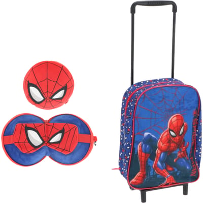 Spiderman reisset: trolley en 2 in 1 slaapmasker en reiskussen