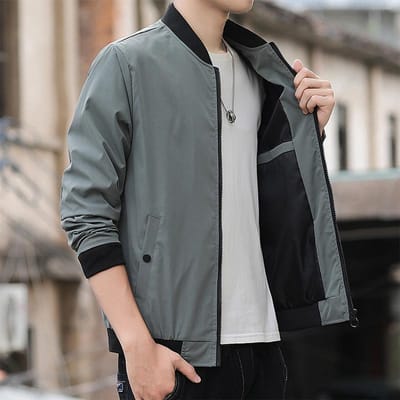 Jas Heren Trendy Heren Lente en Herfst Nieuw Koreaanse Stijl Jeugd Losse Mode Eenvoudig Casual Top Jas voor Mannen 5XL gray