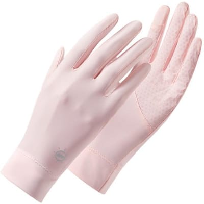 IJszijde Zonbeschermingshandschoenen voor Dames Zomer Buiten UV-bescherming Ademend Touchscreen Anti-slip Tramsport en Fietshandschoenen One size white