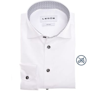 Ledûb Overhemd Refined Contrast Collar Wit / male