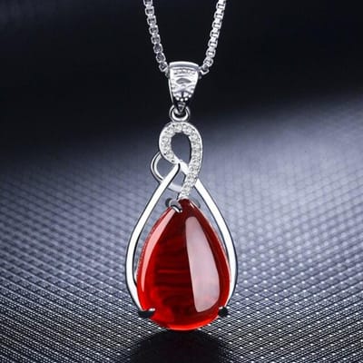 925 sterling zilver natuurlijke smaragd edelsteen bruiloft verloving cocktail ketting sieraden 45cm rood