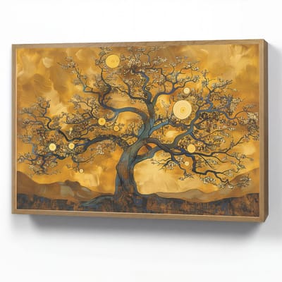 Wandlamp 90x60 cm - Oplaadbaar - Boom - Levensboom - Abstract - Goud - Wandlampen binnen woonkamer - Slaapkamer lamp - Decoratieve nachtlamp - Vloerlamp draadloos