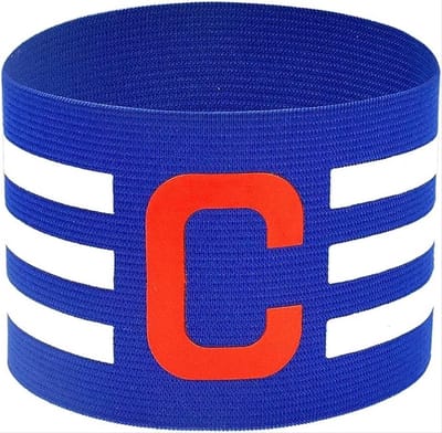 CHPN - Aanvoerdersband - Captainsband - Voor Voetbal - Hockeyaanvoerders - Senior - C-Captain - Teamcaptain - Universeel - Blauw/Wit - Verstelbaar